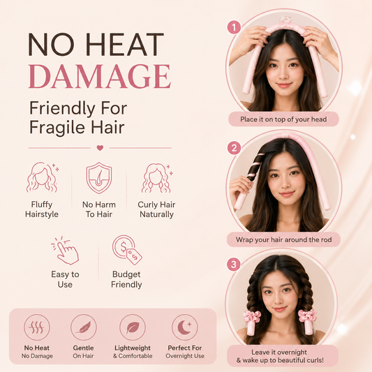 Luxury Satin Heatless Hair Curler – No-Heat Overnight Curling Set