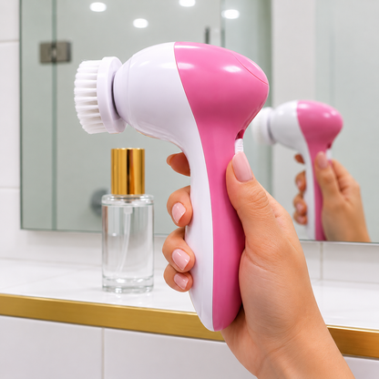 5 in 1 Facial Cleansing & Massager Set for Face & Body – Pink | Beauty Care & Skin Cleaning Brush