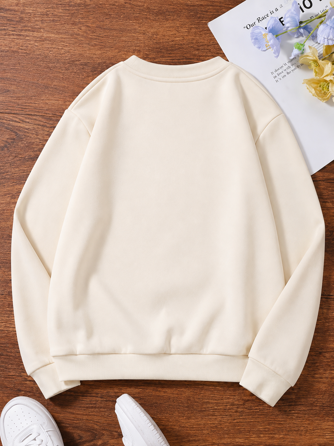 Panda Printed Oversized Winter Sweatshirt for Women & Girls – Round Neck